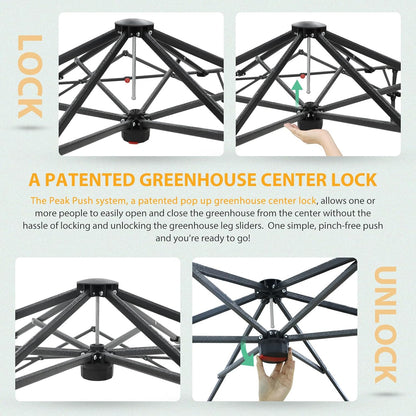 EAGLE PEAK 6.6x6.6 ft Hexagon Pop up Greenhouse, Portable Walk-in Grow Tent for Seed Starting