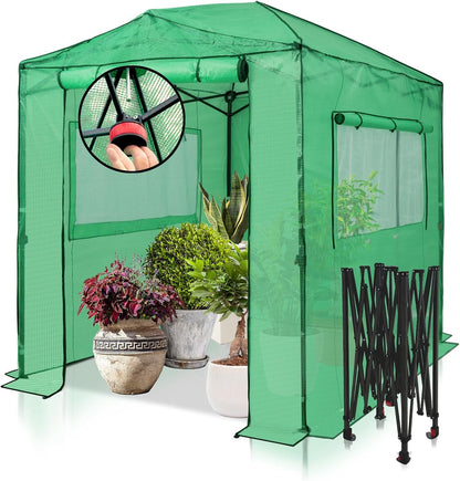 EAGLE PEAK Instant Pop-up Greenhouse, Indoor Outdoor Plant Gardening Green House, Roll-Up Zipper