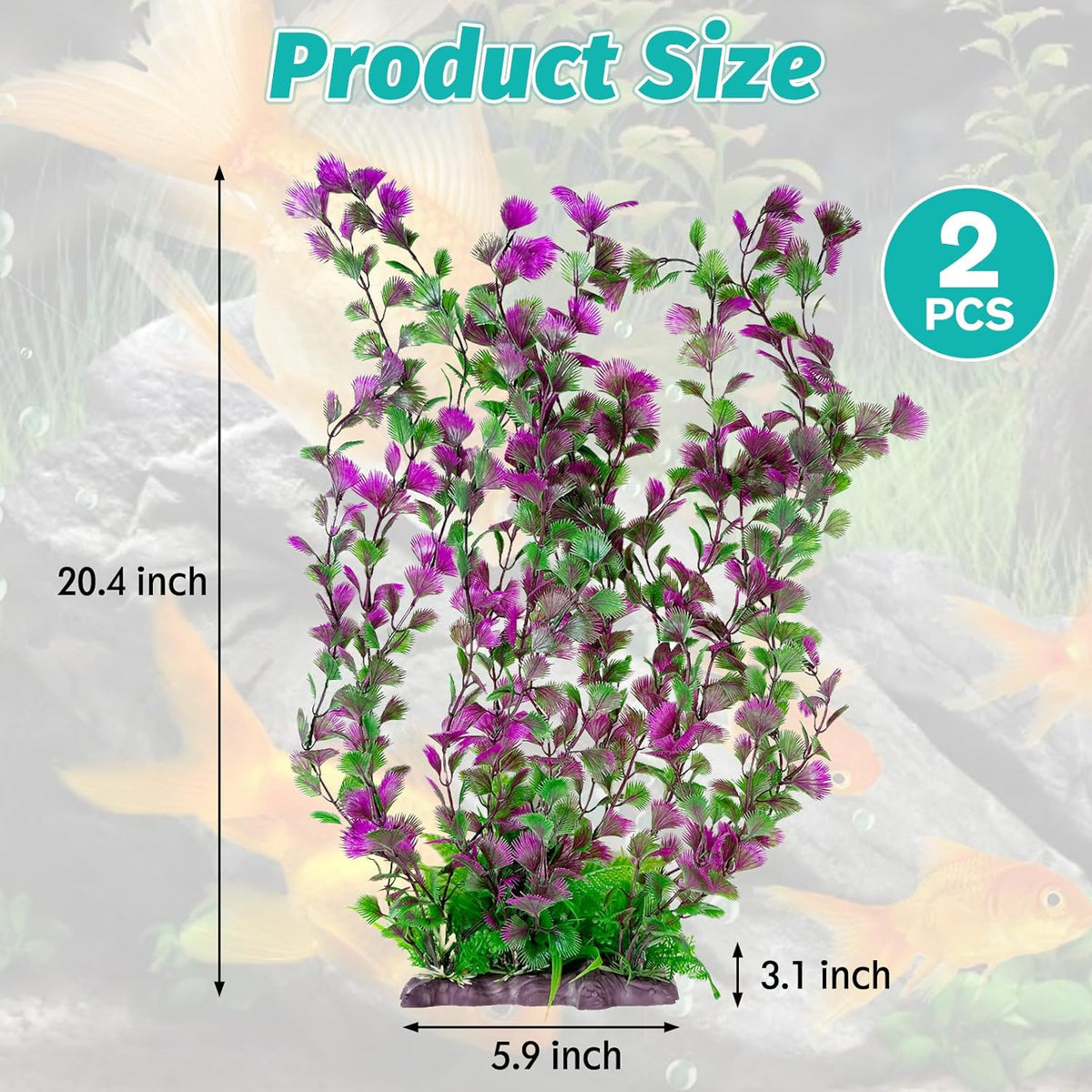 Hamiledyi Aquarium Plastic Plants Aquarium Decor Artificial Fish Tank Plants,Tall Fish Tank