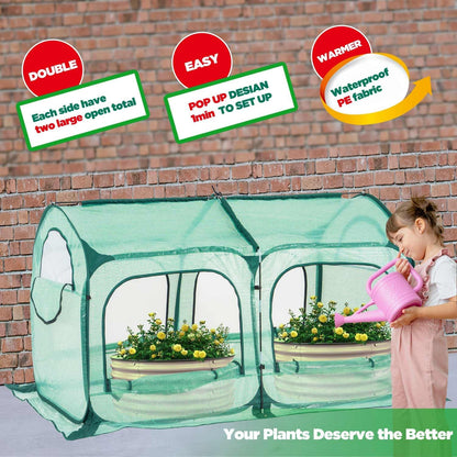 Pop up Greenhouse Tent Cover Tunnel Plant House,Large Gardening Flower Sunshine Room with Mesh