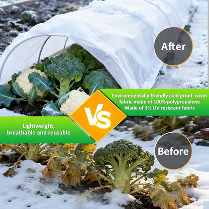 White Plant Covers Freeze Protection, 10 x 30 ft - 2 oz/yd² Frost Cloths for Outdoor Plants, Tree