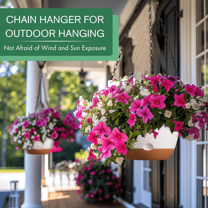 Set of 2-10 Inch Hanging Planters for Indoor Plants with Self-Watering Includes Hanging Pots for