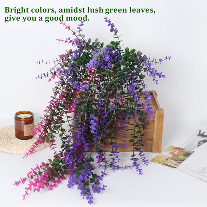 RECUTMS Artificial Plants Fake Eucalyptus Plants Faux Hanging Leaves Green Plant Artificial Hanging