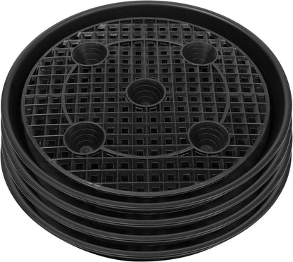 Plastic Plant Saucer Stand,4-Pack 14 inch, Elevated Plant Saucer Self-Watering Fabric Pot Base, Use