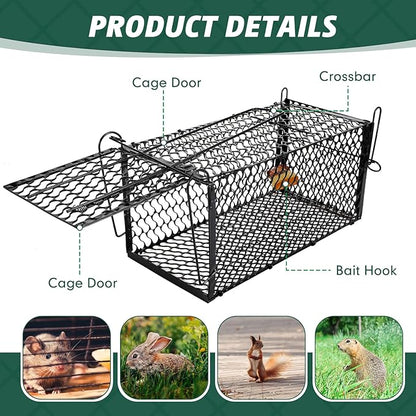Qualirey 6 Pcs Humane Rat Trap Small Chipmunk Mouse Squirrel Cage Rodent Animal Voles Hamsters Cage