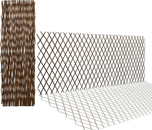 Expandable Willow Trellis for Climbing Plants Outdoors,Nature Garden Fence Lattice Panels for
