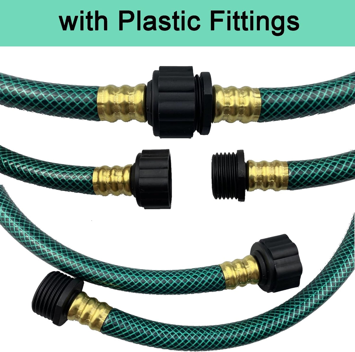 PVC Garden Hose 1/2 Inch, Flexible Water Hose with Male and Female Fittings, No Leaking, Heavy