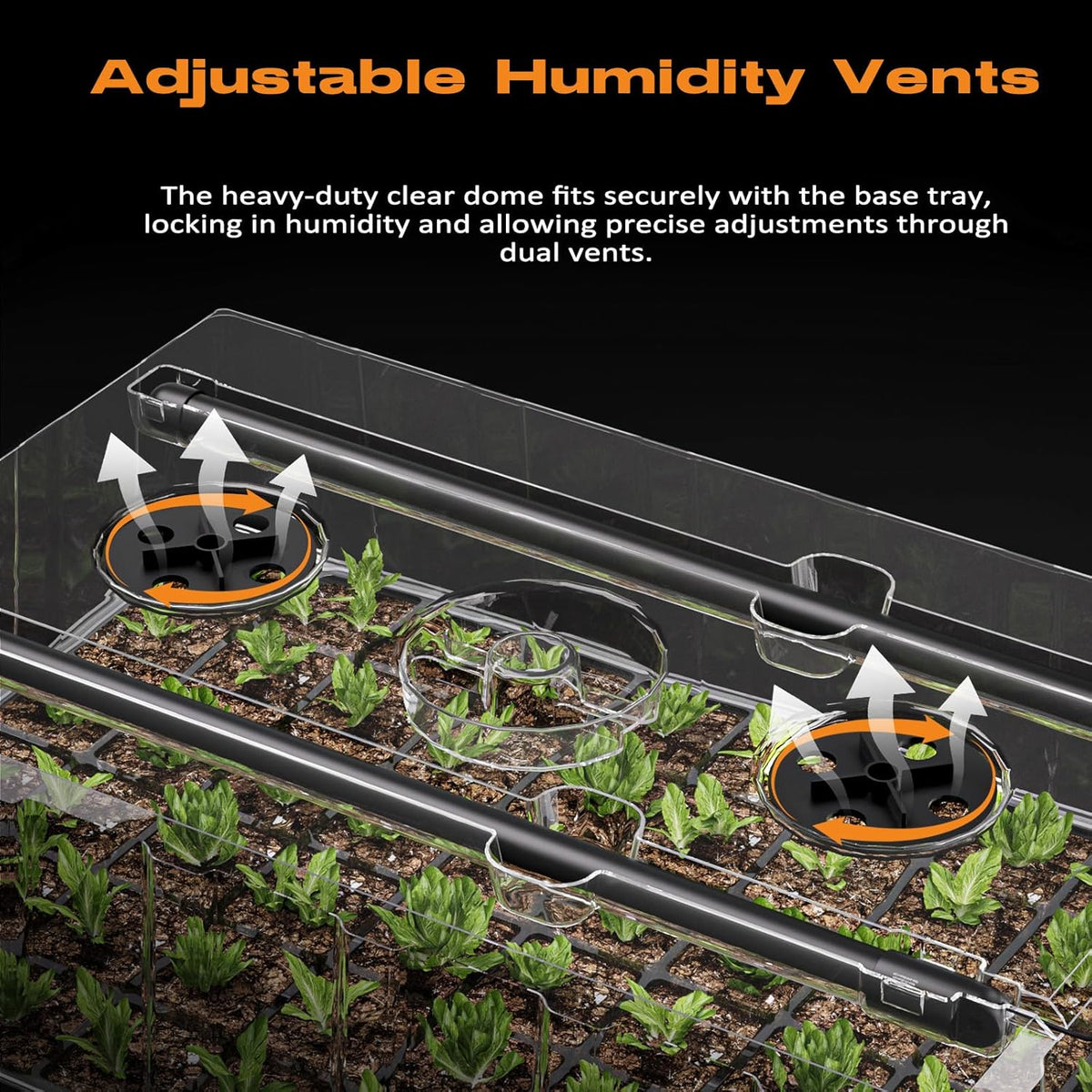 120-Cell Self-Watering Seed Starter Tray with Grow Light, Seed Starter Kit with 4.07” Humidity