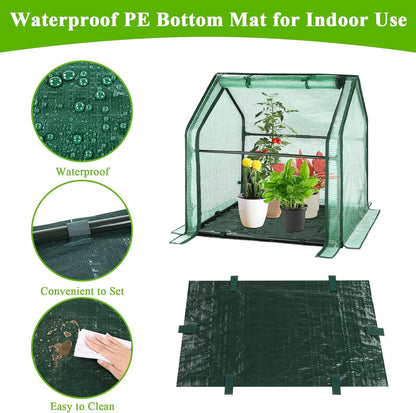 U'Artlines Portable Mini Greenhouse Small Green House with Waterproof Pad 36x18x33 Inch Plant Cover