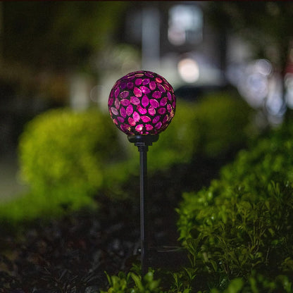 VCUTEKA Solar Lights Outdoor Decorative - Mosaic Solar Garden Light Waterproof LED Pathway Stake