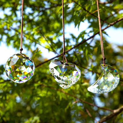 H&D HYALINE & DORA Clear Suncatcher Crystal Prism Ball Heart Moon Window Decor Ornament,Hanging