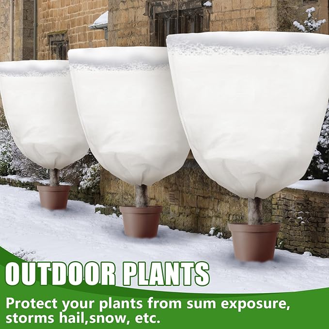 NNG 5PCS Winter Plant Covers Freeze Protection 47.2x47.2Inch Frost Blanket Shrub Covers with Zipper