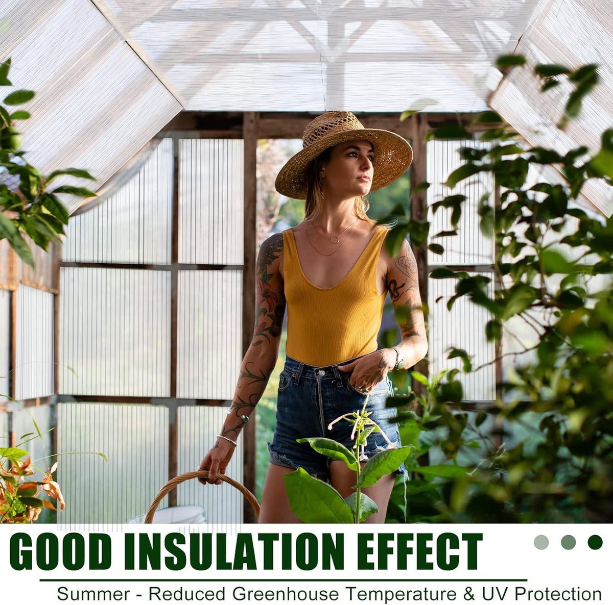 Tatuo 12 Pack 4' X 2' X 0.16'' Polycarbonate Greenhouse Panels Polycarbonate Sheets Twin-Wall Roof