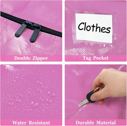 4 Pcs 24 Gallon Large Moving Bags with Zipper and Handles Foldable Storage Duffle Bags Heavy Duty