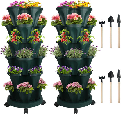Vertical Planter 6 Tier Stackable Planters Garden Planters Strawberry Herb Flower and Vegetable