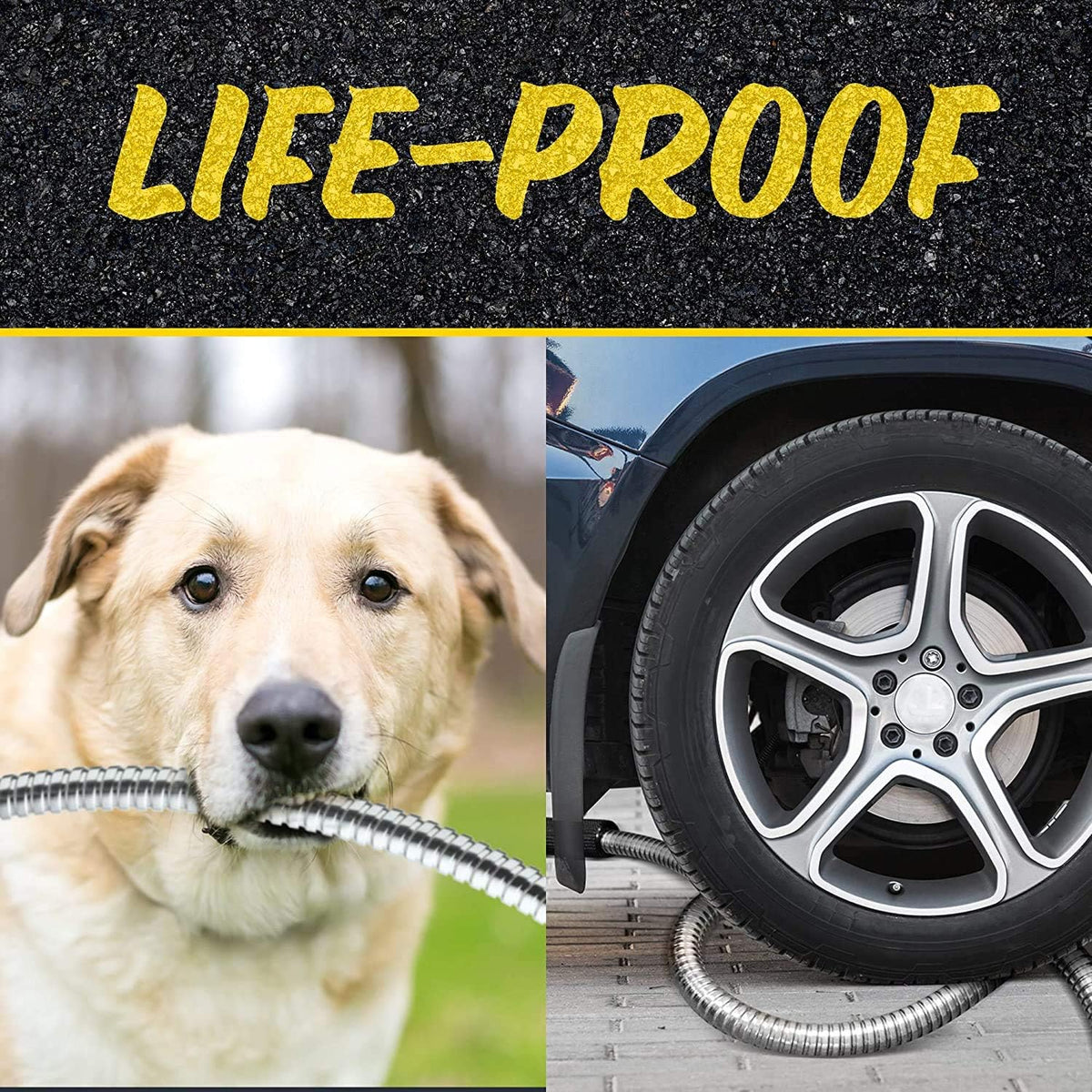 Bionic Steel PRO 75ft Garden Hose with Nozzle, 304 Stainless Steel Metal 75ft Water Hose Flexible