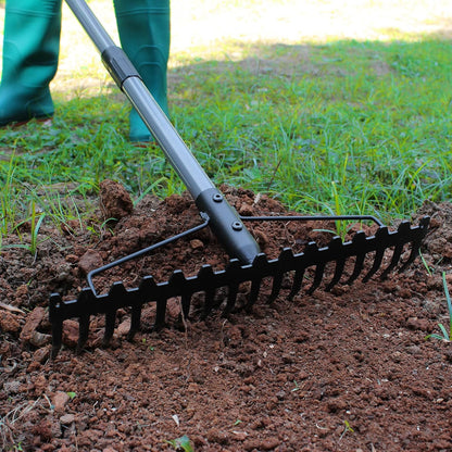 Walensee 5.4FT Bow Rake Heavy Duty Garden Rake with Stainless Steel Handle, 17 Steel Tines Garden