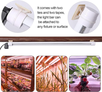 JCBritw Standing LED Grow Light，Adjustable 2ft T8 Bar Plant Light, White 4500K Full Spectrum Plant