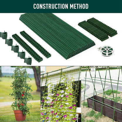 MAXPACE 249pcs Garden Stakes Kit: Includes 80 Sets of Fiberglass Plant Sticks Supports &