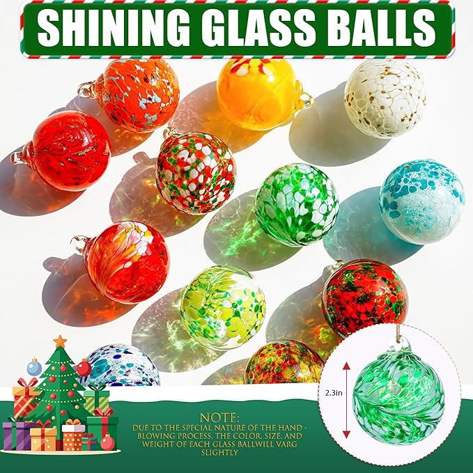 Hand Blown Glass Gazing Balls for Garden Hanging Friendship Balls Christmas Ball Ornaments for Xmas