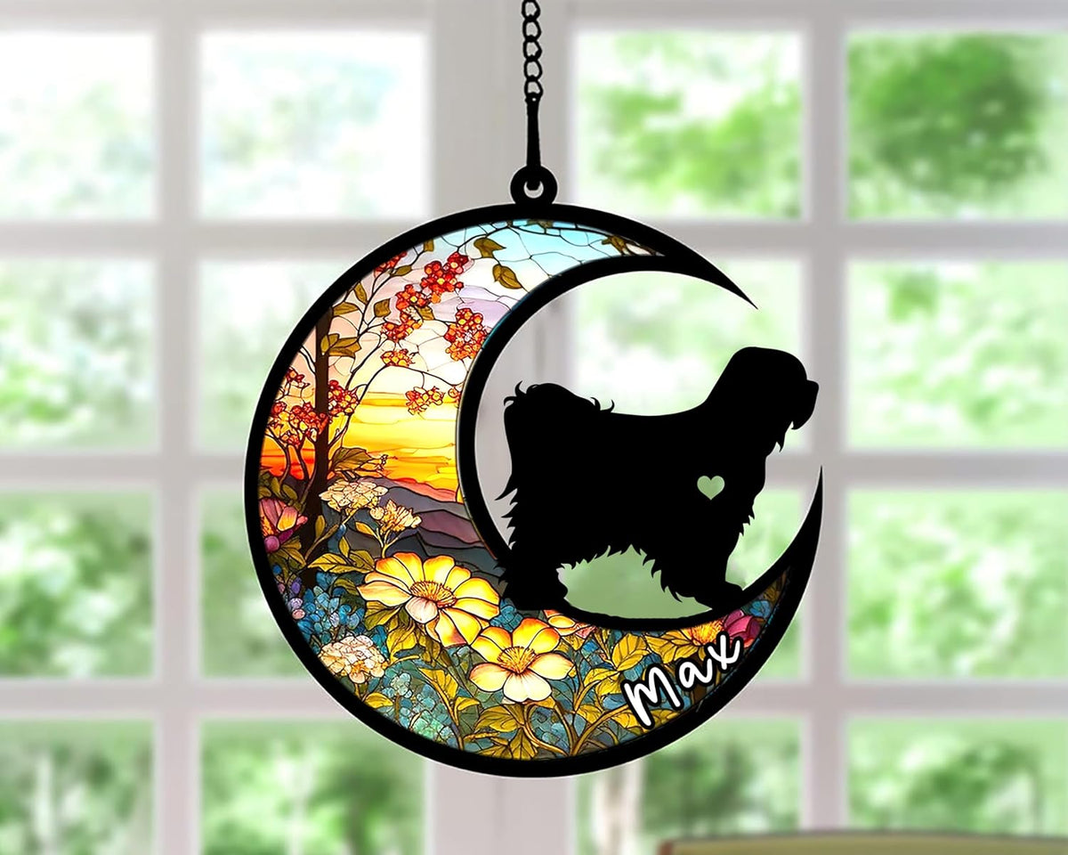 Personalized Dog Memorial, Custom Name Tibetan Terrier Dog Christmas Ornament with Name, Custom