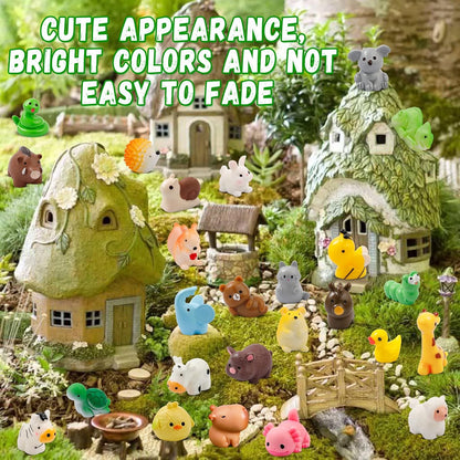 42 Pcs Mini Resin Animals 42 Styles Resin Animals Figurines Bulk for Fairy Garden Miniature