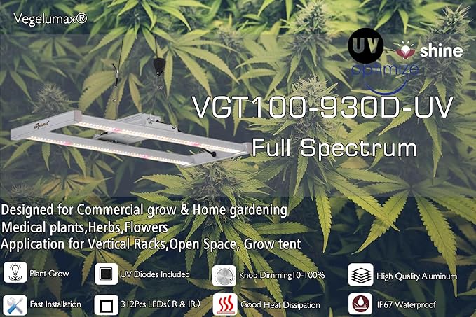 100W LED Grow Light Bar,UV IR Diodes Included,Sunlike Full Spectrum Growing Lamp for Horticulture
