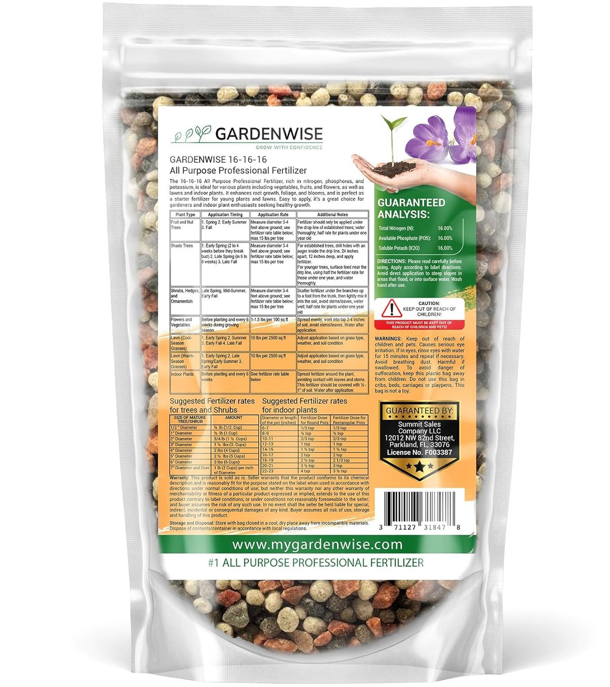 16-16-16 All Purpose Professional Fertilizer - Lawn & Flower & Tree & Shrub & Vegetable Garden