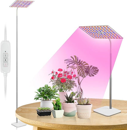 BESTVA 36W Grow Lights with Stand, Full Spectrum LED Plant Light, 12-59 Inch Height Adjustable