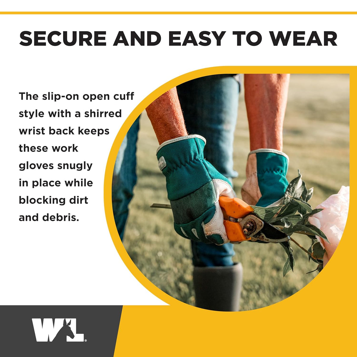 Wells Lamont Women's Work Gloves, Water-Resistant HydraHyde Gardening Gloves, Green, Large (3249L)
