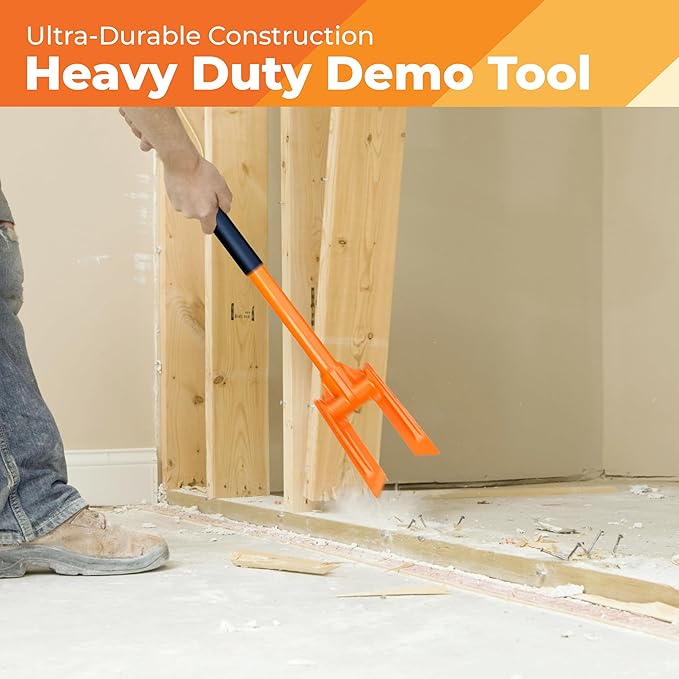 48” Round Handle Demolition Bar – Versatile Wrecking & Multi Tool- For Home Renovations and DIYs