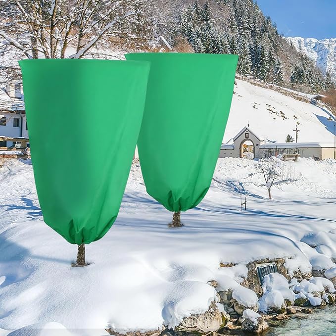 4 Pack Winter Plant Covers Freeze Protection, Frost Blankets Cloths With Zipper/Drawstring, Frost
