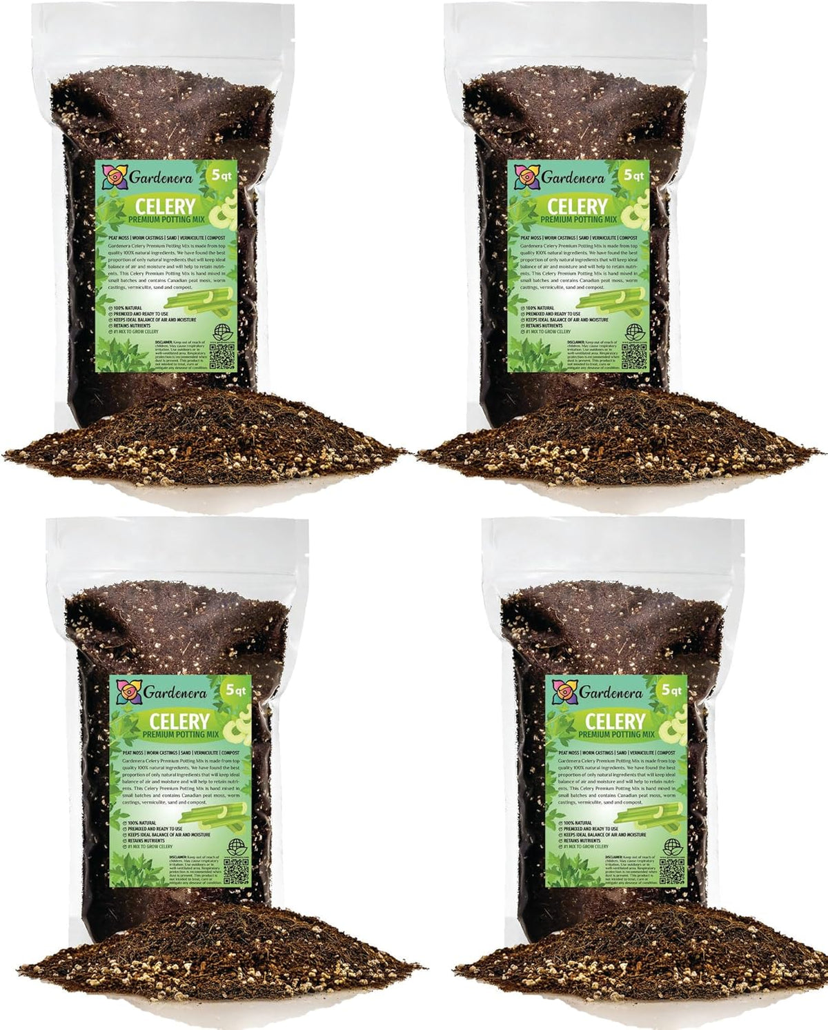 GARDENERA Premium Celery Potting Soil Mix - Optimal Nutrient-Rich Blend for Thriving and Crisp