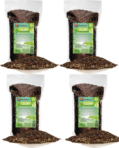 GARDENERA Premium Celery Potting Soil Mix - Optimal Nutrient-Rich Blend for Thriving and Crisp