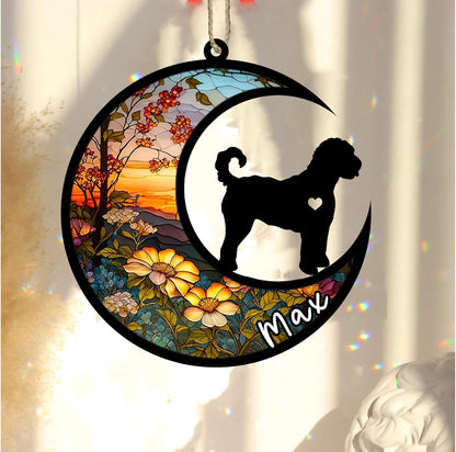 Personalized Dog Memorial, Custom Name Goldendoodle Dog Christmas Ornament with Name, Custom