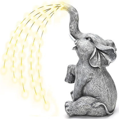 GIGALUMI Solar Garden Decor Upgraded Elephant Statues Outdoor, Birthday Gifts for Women Mom Grandma