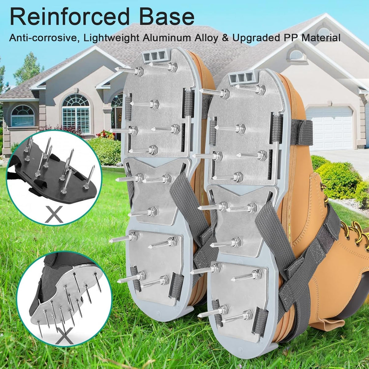 Lawn Aerator Shoes for Grass - Pre-Assembled Grass Aerator Shoes for Lawn - Soil Yard Aerator Tool