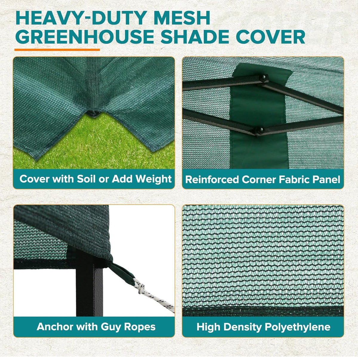 EAGLE PEAK Replacement Mesh Cover for 8x6 Portable Walk-in Pop up Greenhouse, Front and Rear