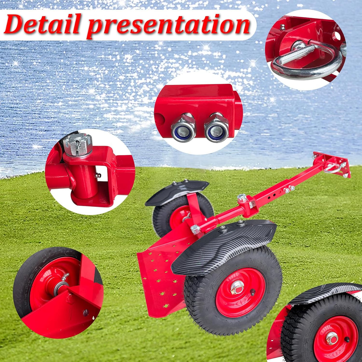 Wheels Lawn Mower Sulky for Lawn and Landscape Professionals,Mudguard Design,Anti-Skid Design