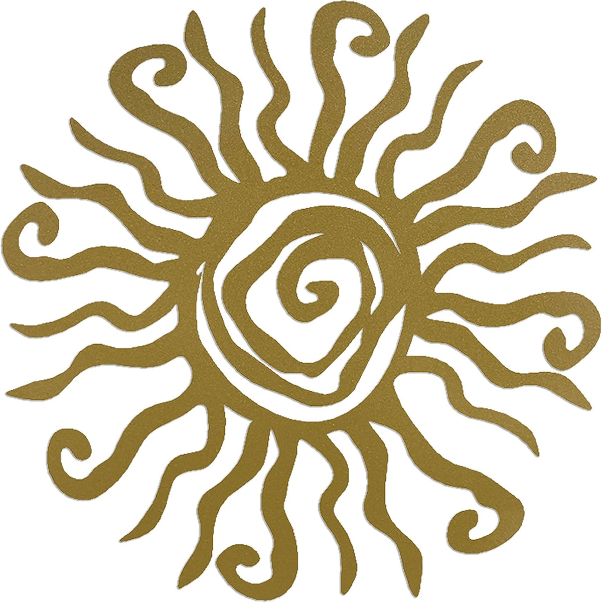 Riverside Designs Wacky Sun Metal Wall Art Indoor/Outdoor Decor - 24" Gold Rust Proof Wall