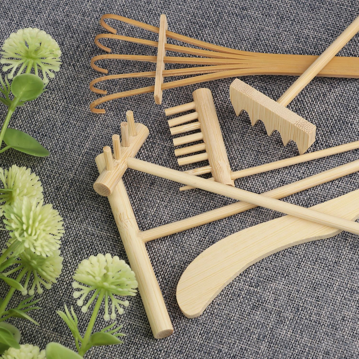 24 PCS DIY Sand Zen Garden Tools, Mini Zen Garden Rake Sets for Serenity and Spiritual Meditation