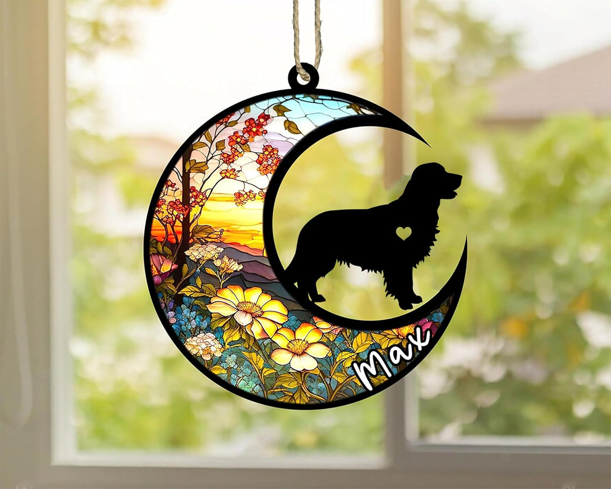 Personalized Dog Memorial, Custom Name Golden Retriever Dog Christmas Ornament with Name, Custom