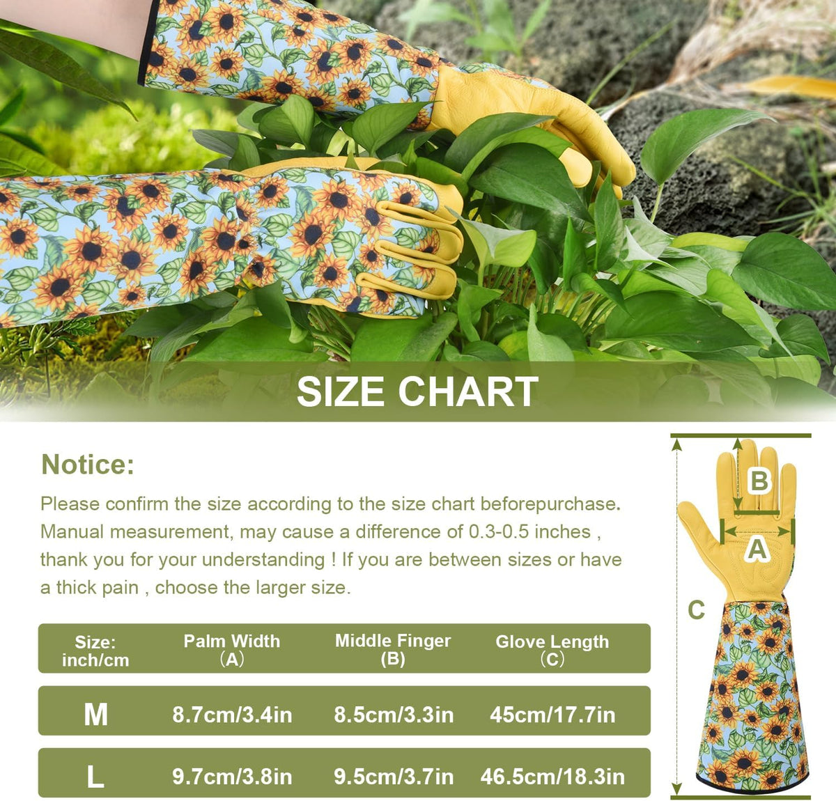 Long Gardening Gloves for Women Thorn Proof,Rose Pruning Cowhide Leather Garden Gloves for Cactus