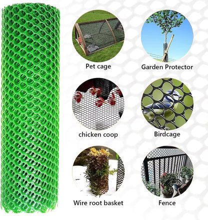 Wire Fence Mesh Green Plastic Mesh Roll 39.3″ Wide Poultry Fencing Multi-Use Garden Fence for Snow