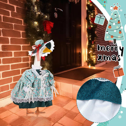 Suzile Snowman Goose Outfit Winter Dresses Christmas Clothes for 23" High Cement or Plastic Porch