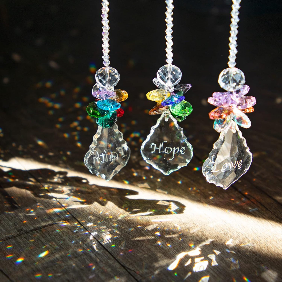H&D HYALINE & DORA Glass Crystal Rainbow Angel Ornament Chakra Hanging Suncatcher Window Sun