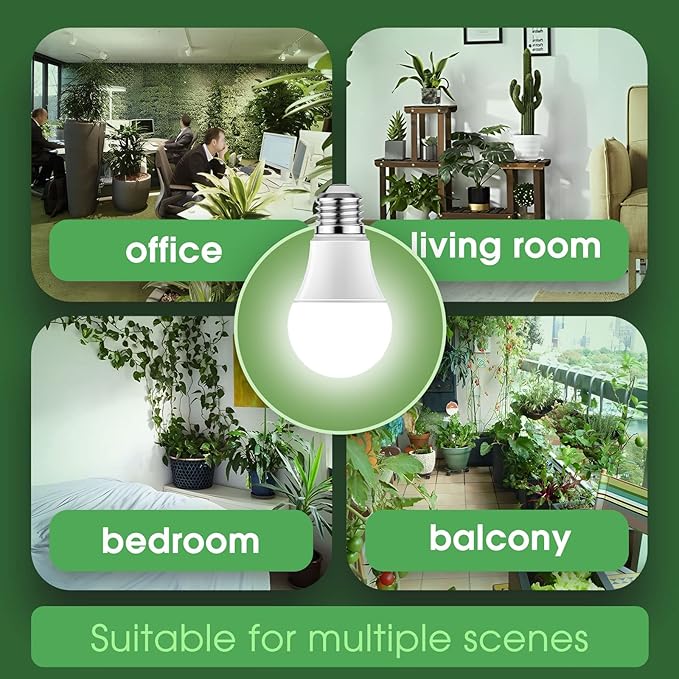 Briignite Full Spectrum LED Grow Light Bulb - A19 E26 Base, 11W (100W Equivalent) - for Indoor