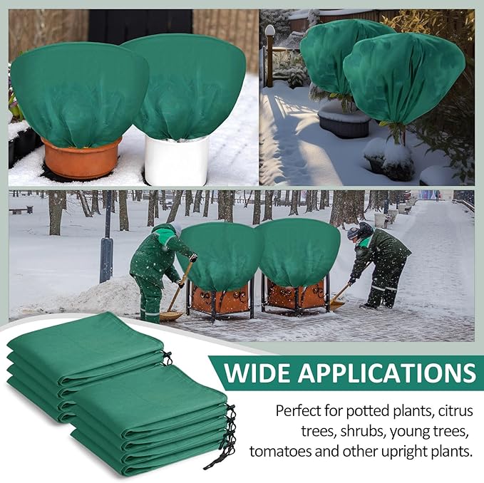 12 Pcs Winter Plant Covers Freeze Protection 39.4x23.6 Inch Horizontal Shrub Tree Rose Plant