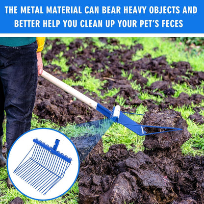 Tandefio 1 Pack Pitchfork Replacement Head Metal Horse Manure Rake Gardening Pitch Fork with Angled