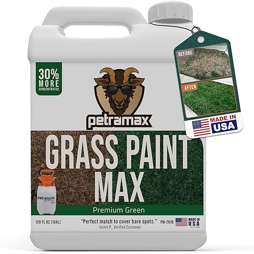 PetraMax Max Grass Paint for Lawn - Maintain Perfect Green Grass, Spray for Lawn & Shrubs Green
